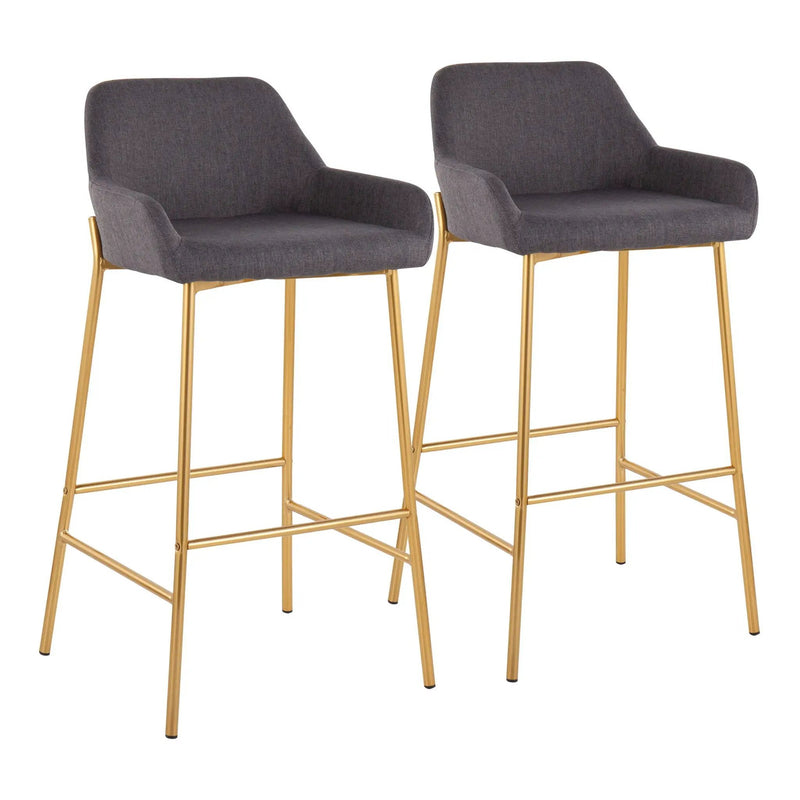 Daniella - Contemporary / Glam Fixed Height Bar Stool (Set of 2) by Unique Piece Furniture