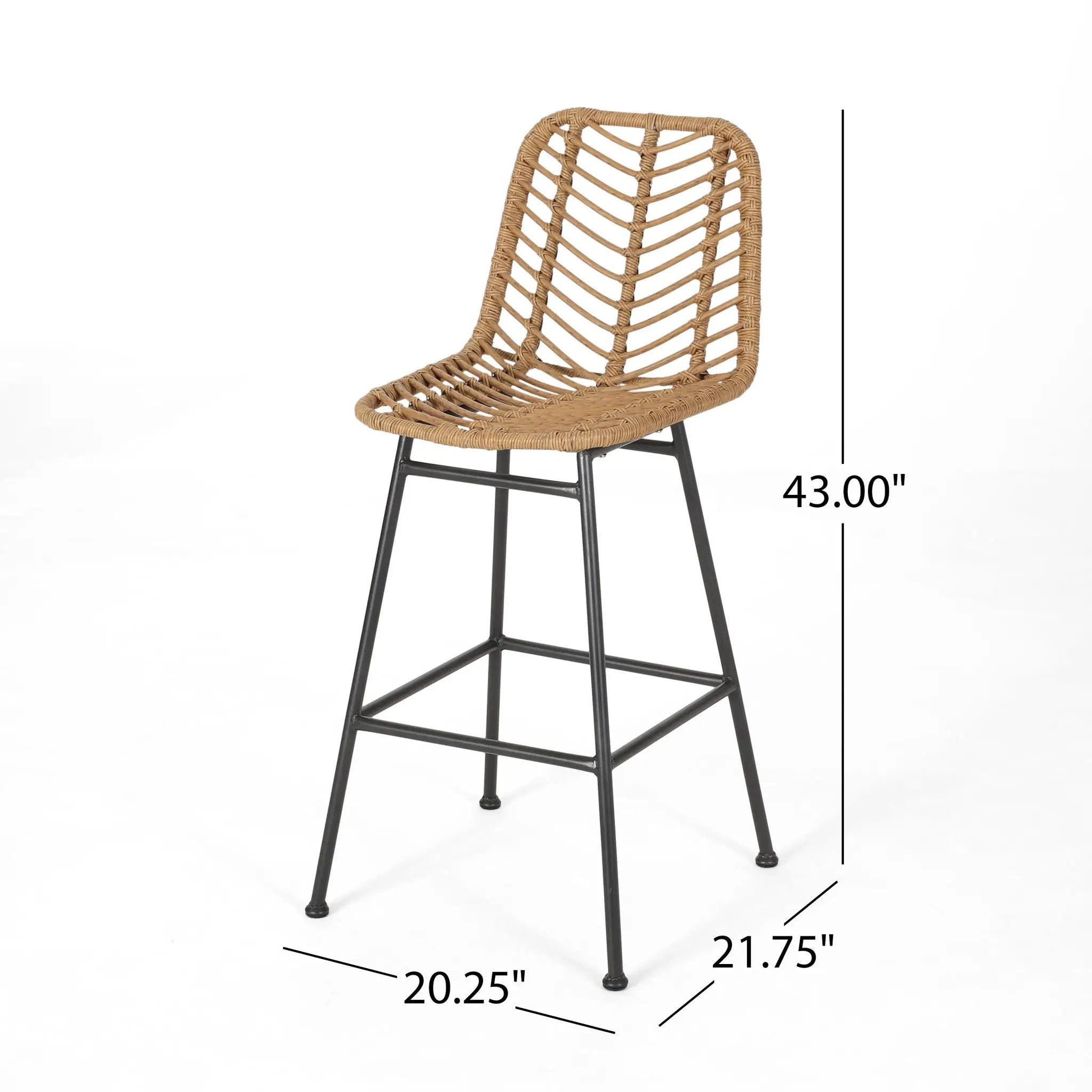 Sawtelle Outdoor Wicker Barstools (Set of 2) by HouseOfZazla