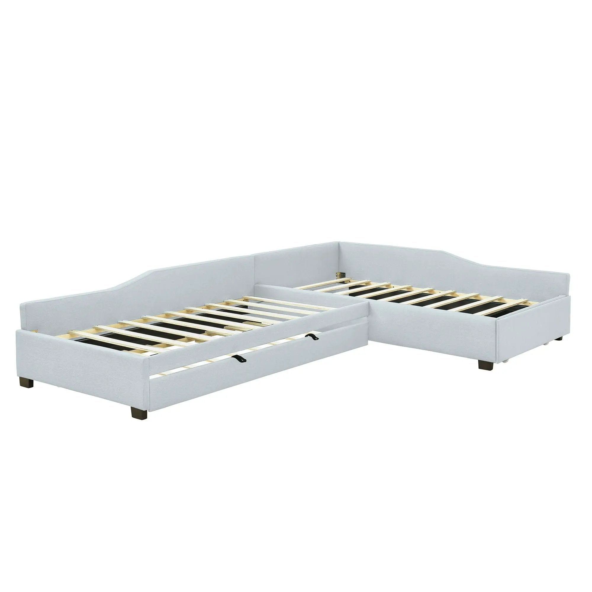 Upholstered Double Daybed With Trundle And Drawer