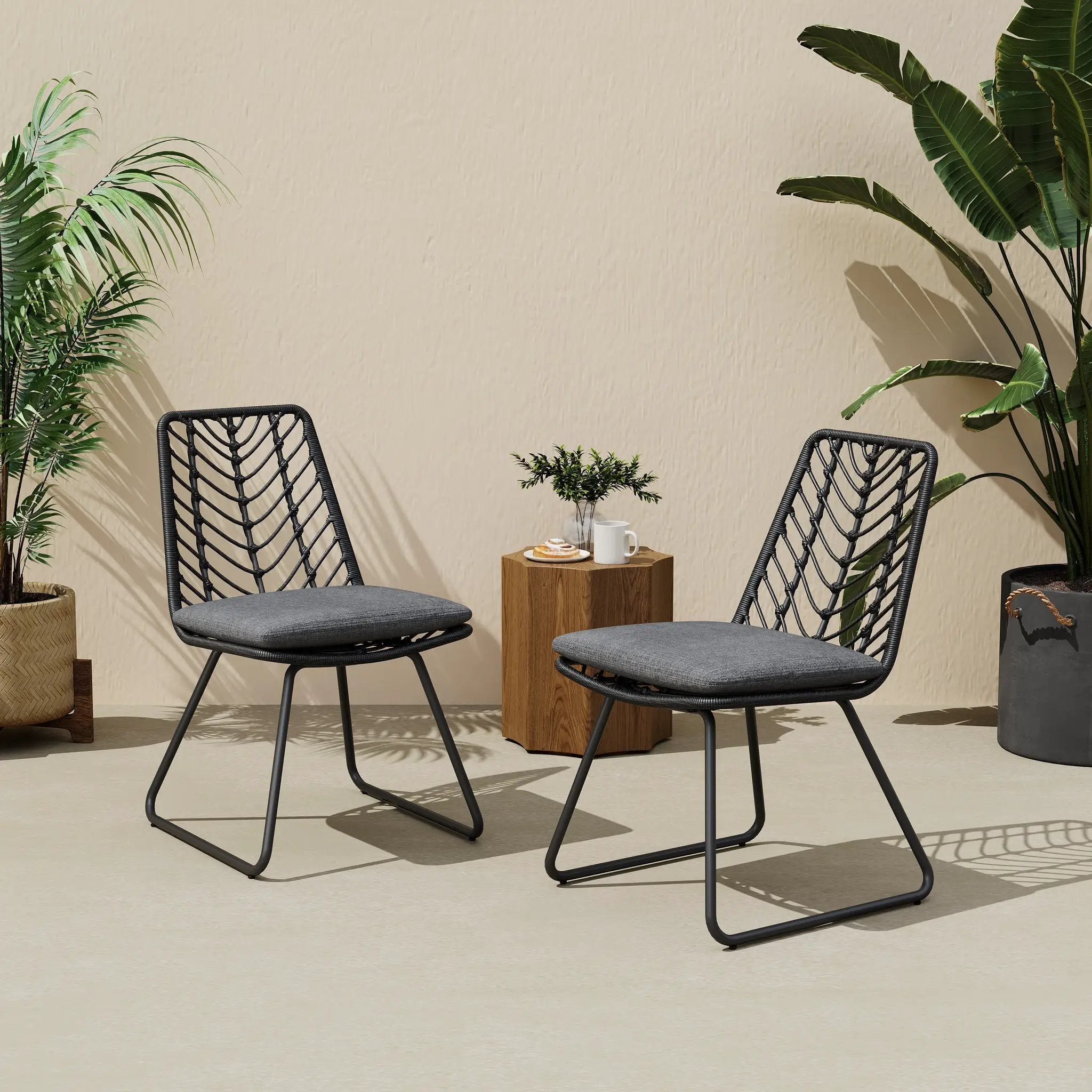DEJA Chair 2PCS with 2 Cushions, Gray by HouseOfZazla