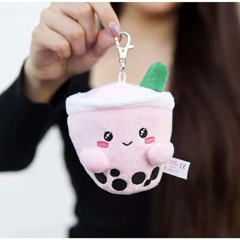 ABC Boba Tea Plush Pink Berry Cute Stuffed Animal Toy for Wallet, Backpack or Purse 5" by Selzalot