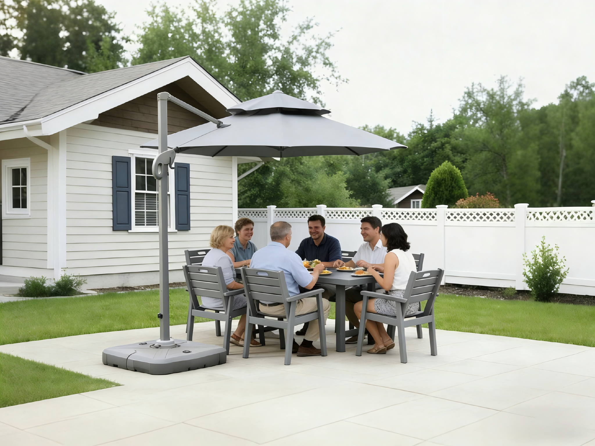 HDPE Outdoor Patio Dining Set - Table and Six Chairs by HouseOfZazla