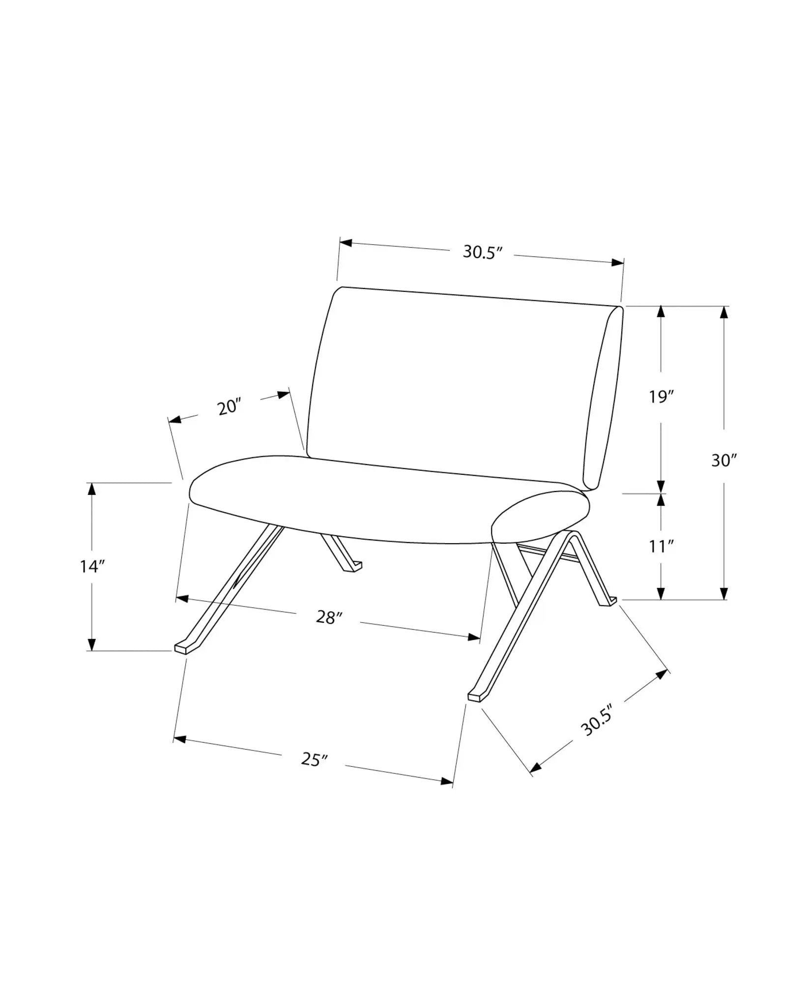 Accent Chair, Armless, Fabric, Living Room, Bedroom, Contemporary, Modern by Unique Piece Furniture