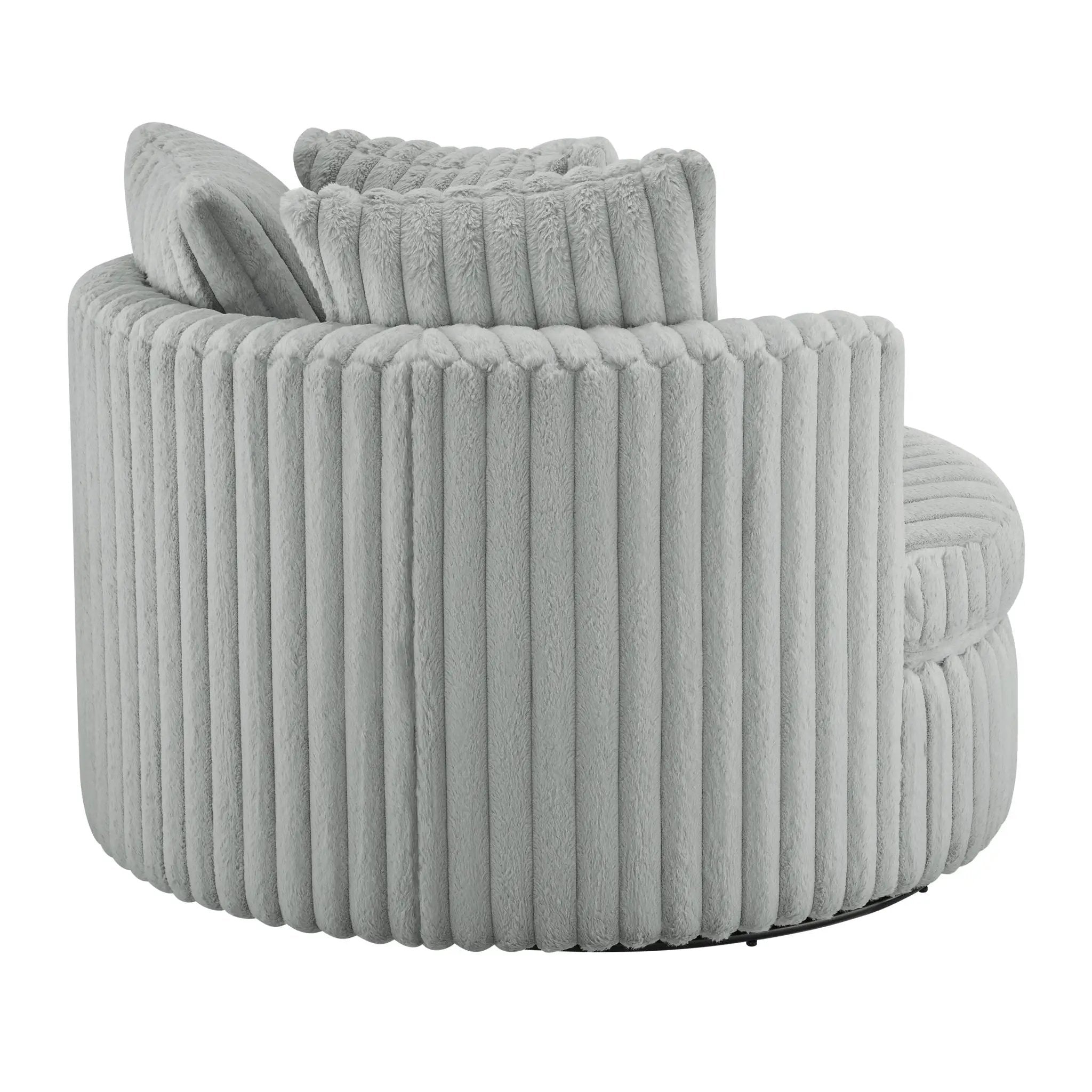 Mindy - Oversized Swivel Barrel Chair - Gray by HouseOfZazla