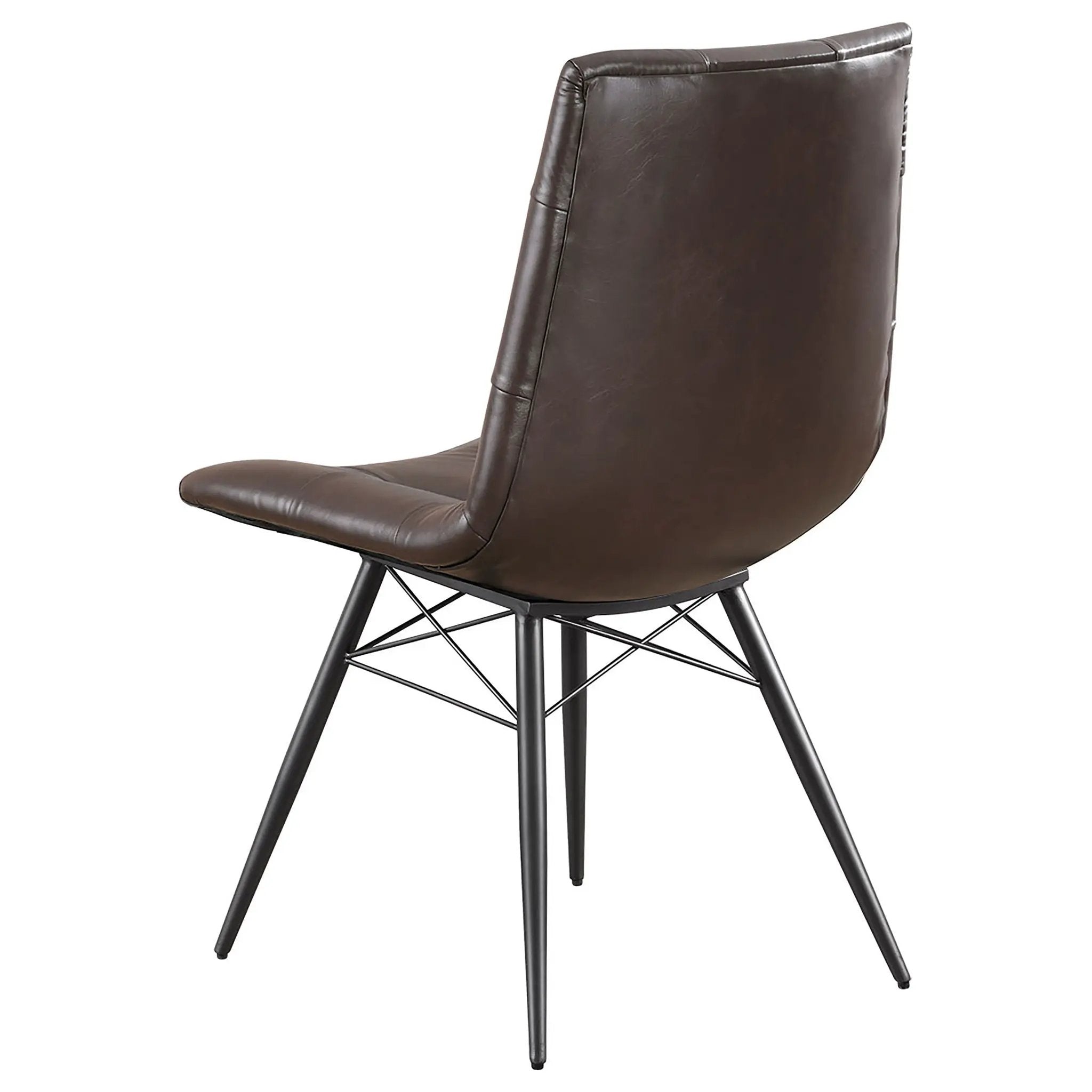 Aiken Faux Leather Upholstered Dining Side Chair Dark Brown (Set of 4) by Unique Piece Furniture