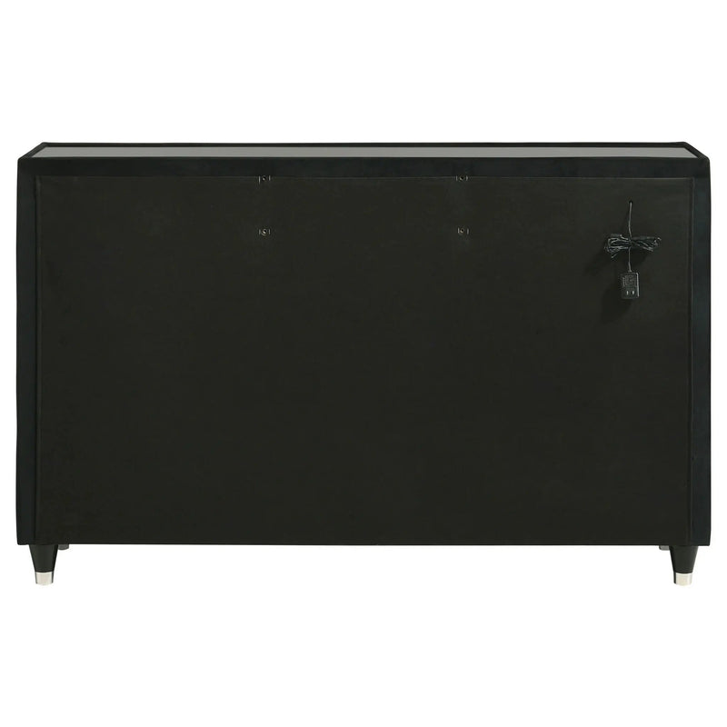 Lorient 8-drawer LED Bedroom Dresser Cabinet Black by Unique Piece Furniture