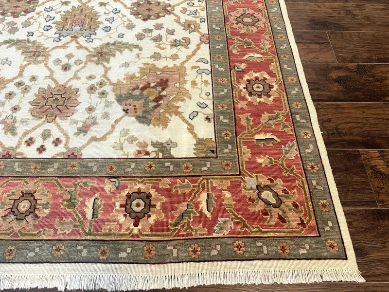 Flatweave Soumak Rug 6x9, Nourison Rug, Wool Handmade, Floral, Ivory by Jewel Rugs