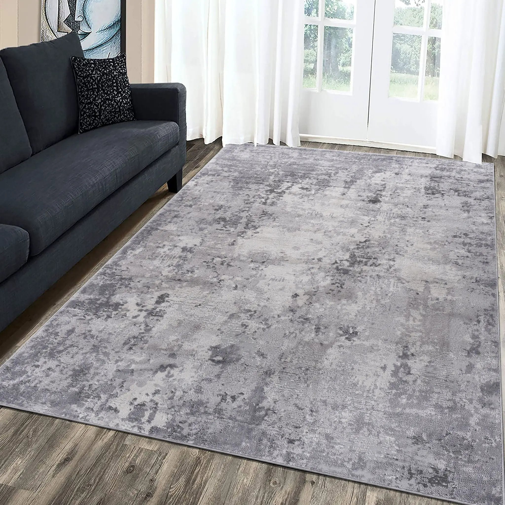 Marfi 6' x 9' Abstract Area Rug - Light Gray by HouseOfZazla