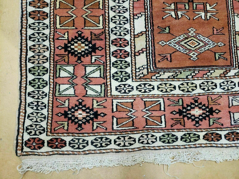 4' X 7' Antique Handmade Turkish Melas Oushak Wool Rug by Jewel Rugs