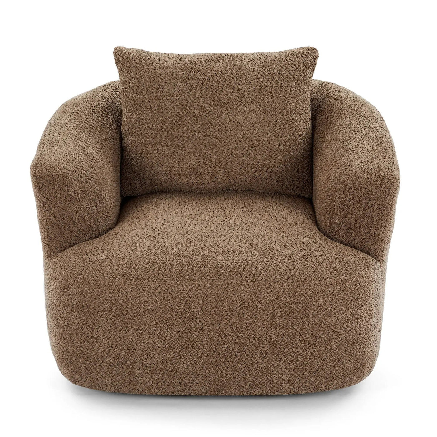 360° Swivel Barrel Sofa Chair With Throw Pillow, Upholstered Accent Chair by Unique Piece Furniture