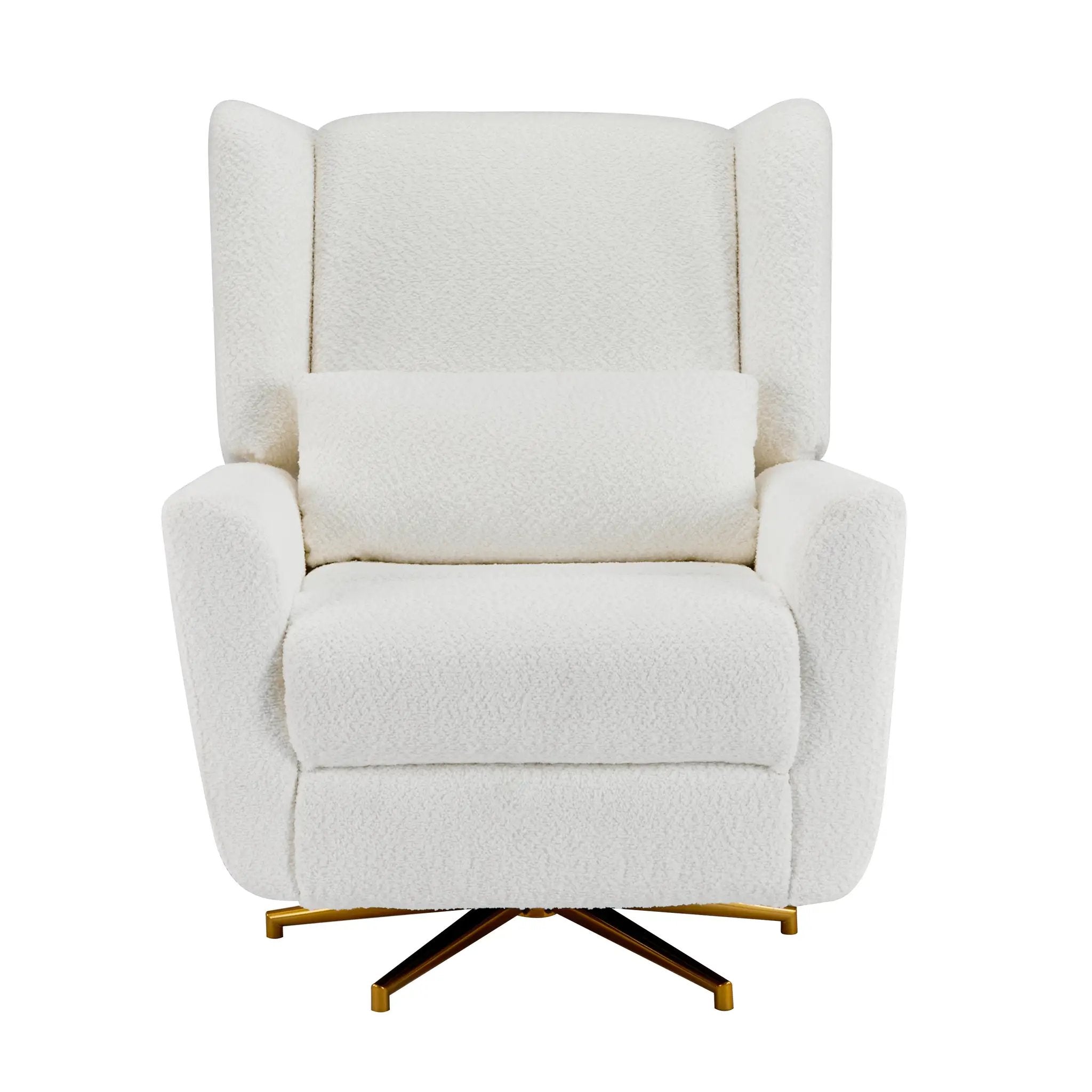 Power Recliner Chair Swivel with Boucle Upholstery and 360° Swivel by HouseOfZazla