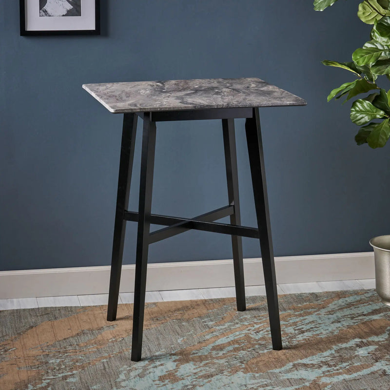 Modern Bar Height Dining Table, Rubberwood Legs and Laminate Table Top by HouseOfZazla