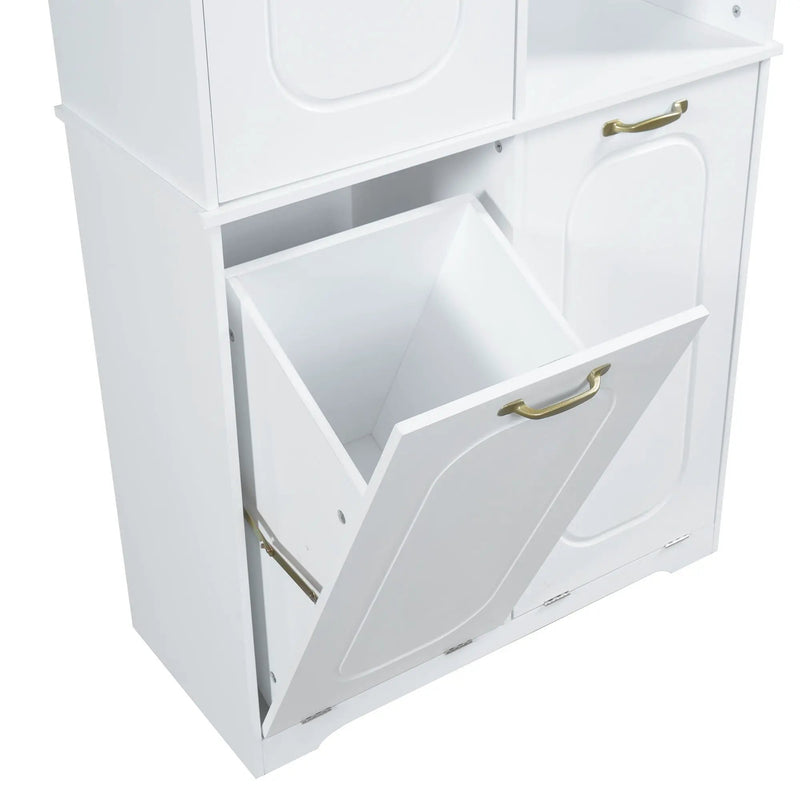 Freestanding Tall Storage Cabinet With 2 Tilt-Out Hampers by HouseOfZazla