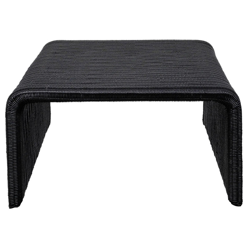Cahya 2-piece Rattan Coffee and End Table Set Black by Unique Piece Furniture