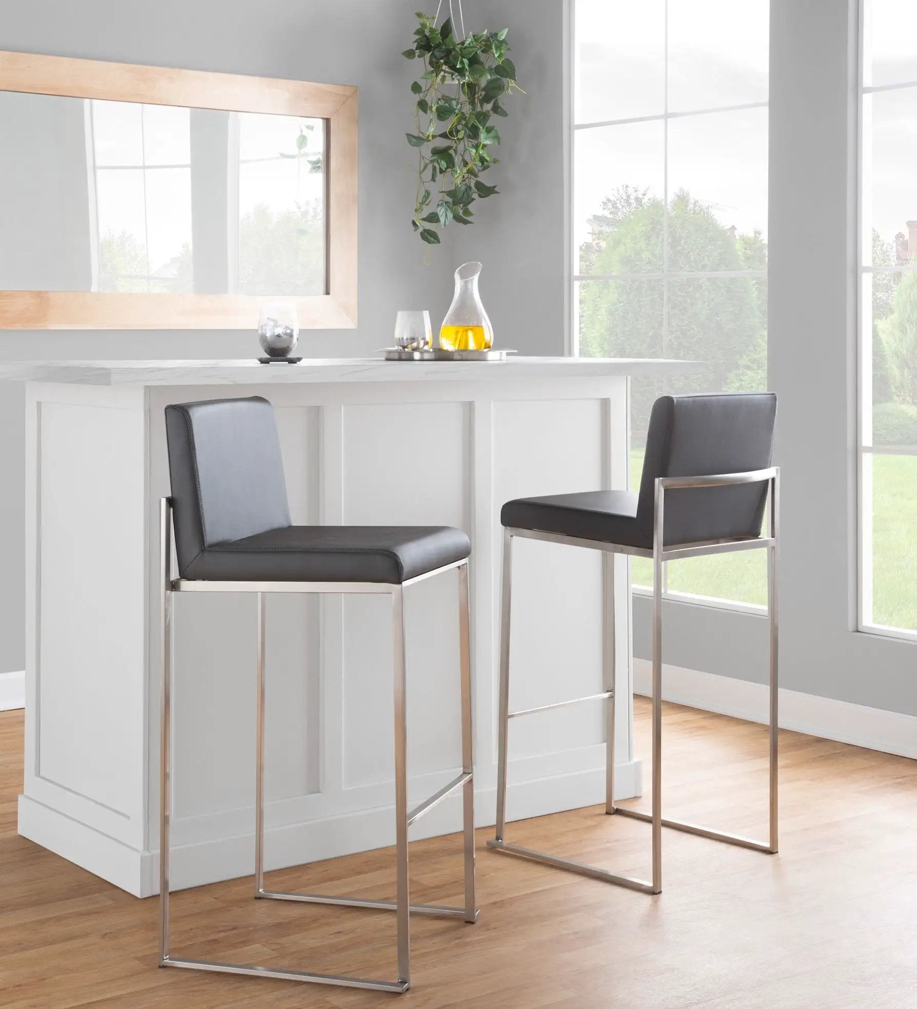 Fuji - Contemporary And Modern Elegance High Back Barstool by Unique Piece Furniture