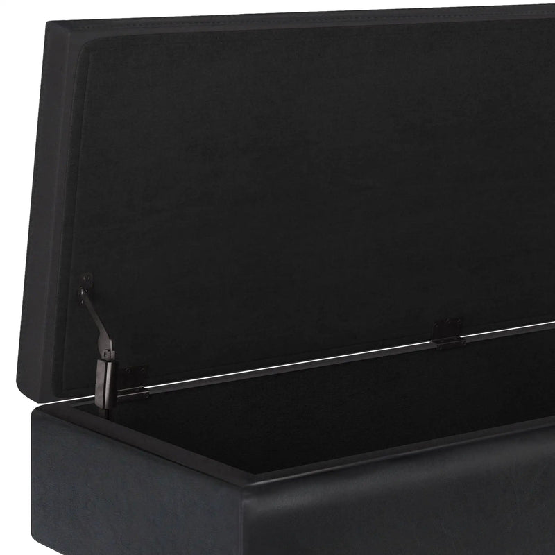 Owen - Rectangular Storage Ottoman - Midnight Black by Unique Piece Furniture