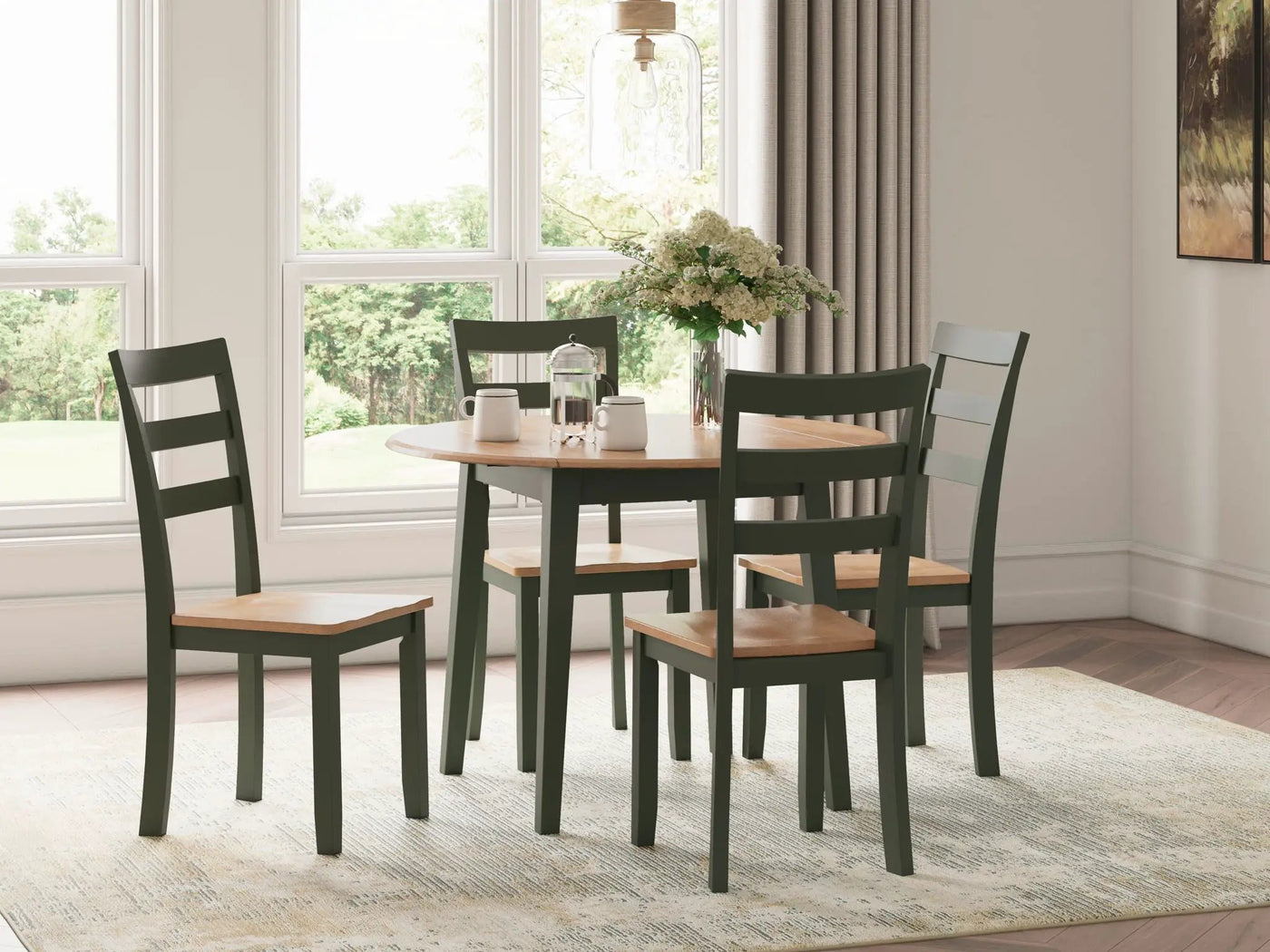 Gesthaven - Round Dining Room Drop Leaf Table Set by Unique Piece Furniture