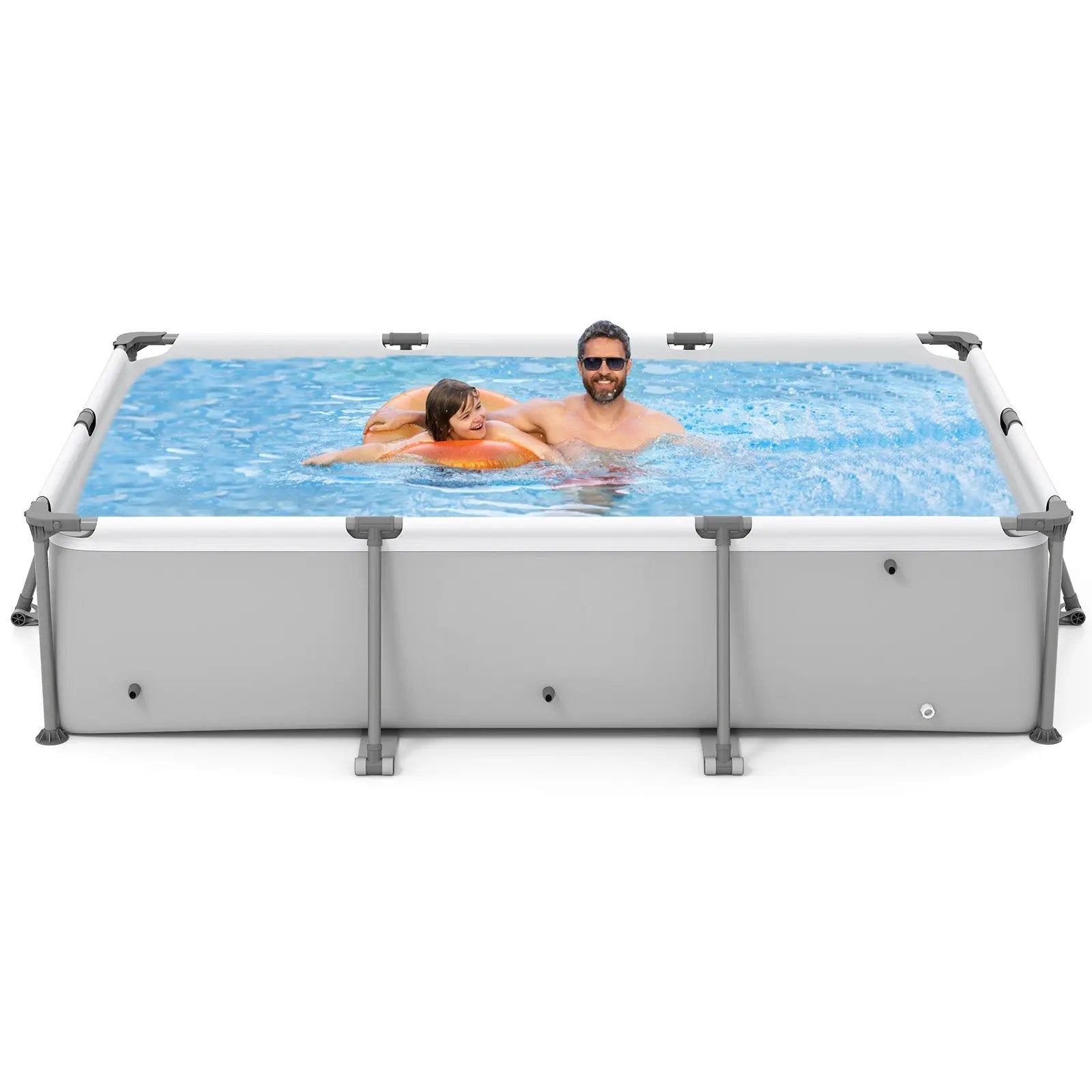 690/978/1158/1617 Gal Outdoor Family Swimming Pool with Metal Frame by DirectDeals