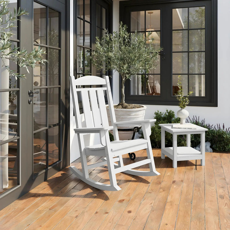Traditional Porch Rocker Classic HDPE Poly Lumber For Porch, Patio, And Garden Comfort by Unique Piece Furniture