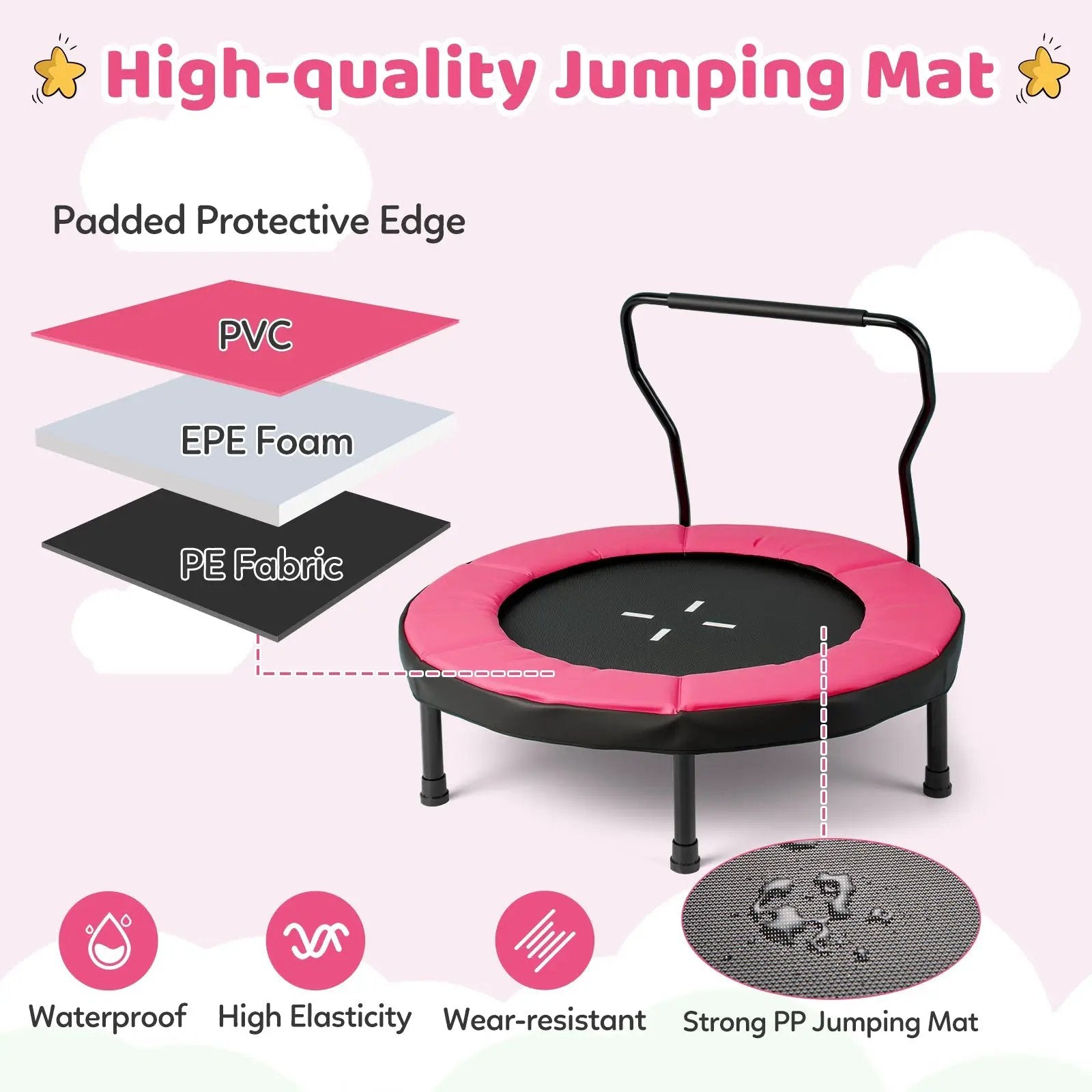 40 Inch Trampoline for Kids Indoor Outdoor Fitness Trampoline by DirectDeals