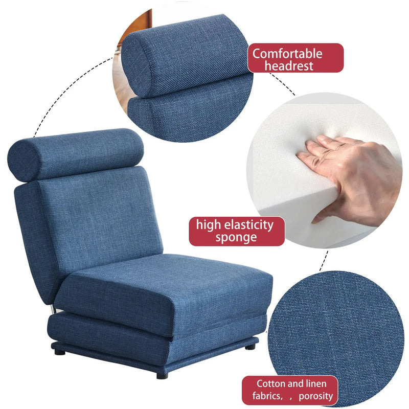 Foldable Single Chair Sofa Bed With Pillow, Easy To Store, Breathable And Wearable by HouseOfZazla