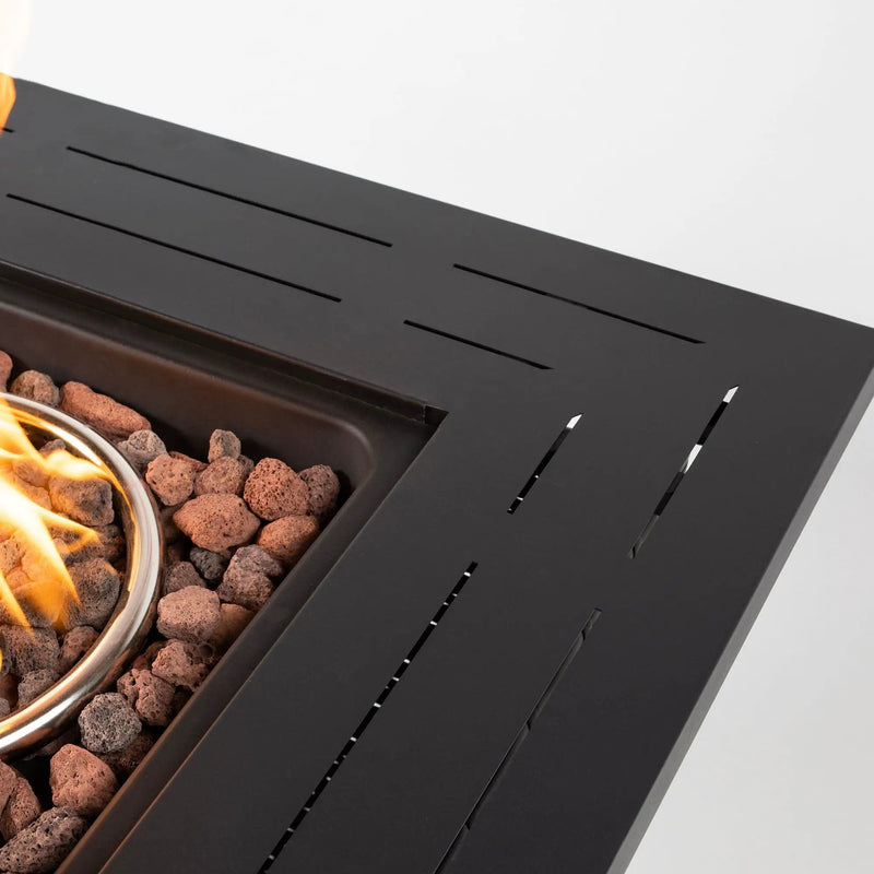 Square Fire Pit Table - Black Brown by HouseOfZazla