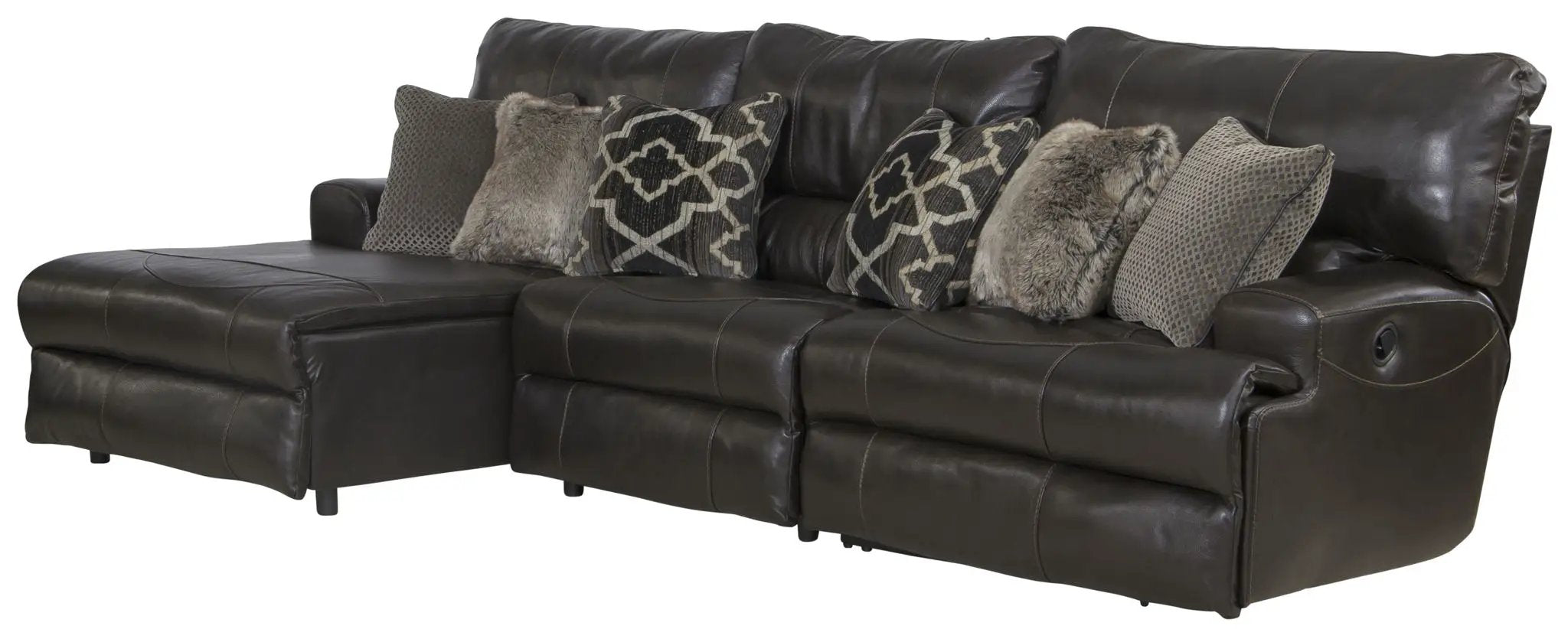 Como - 3 Piece Italian Leather Match Reclining Sectional by Unique Piece Furniture