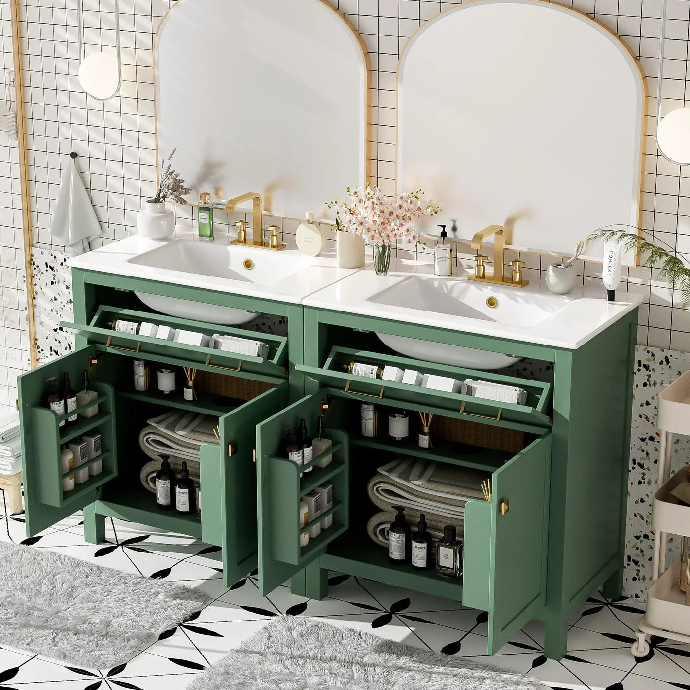60" Modern Black Bathroom Vanity Set by HouseOfZazla