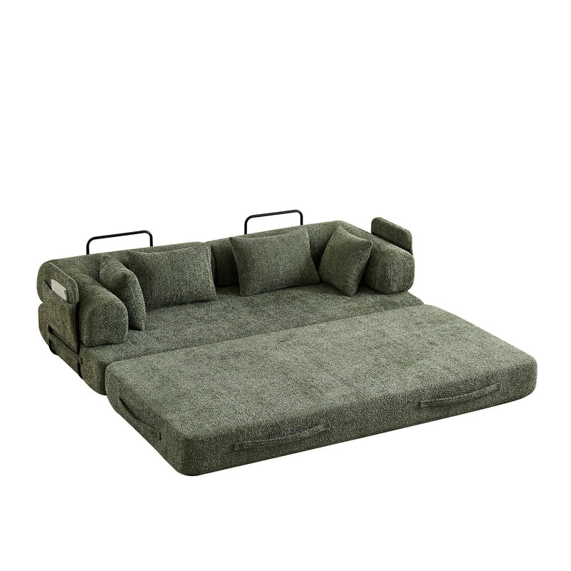 Convertible Sleeper Sofa Bed With Cylindrical Pillow by HouseOfZazla