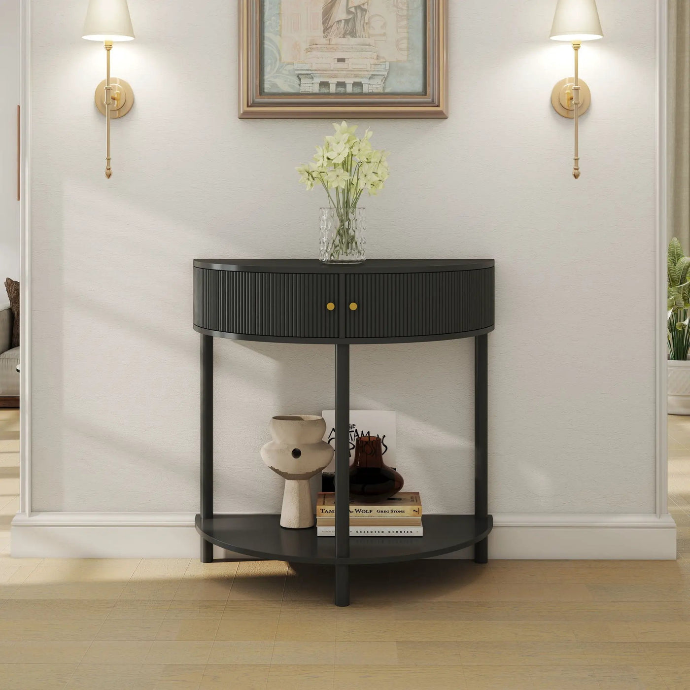 Demi Lune - Console Table With 2 Storage Drawers by Unique Piece Furniture