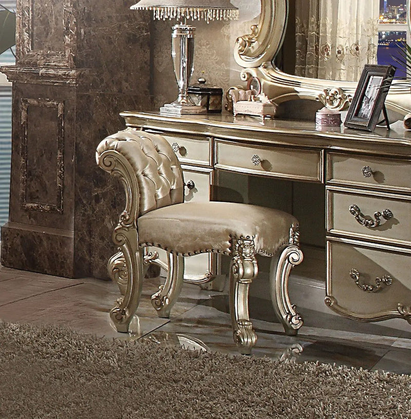 Vendome - Vanity Stool - Gold Patina / Bone by Unique Piece Furniture