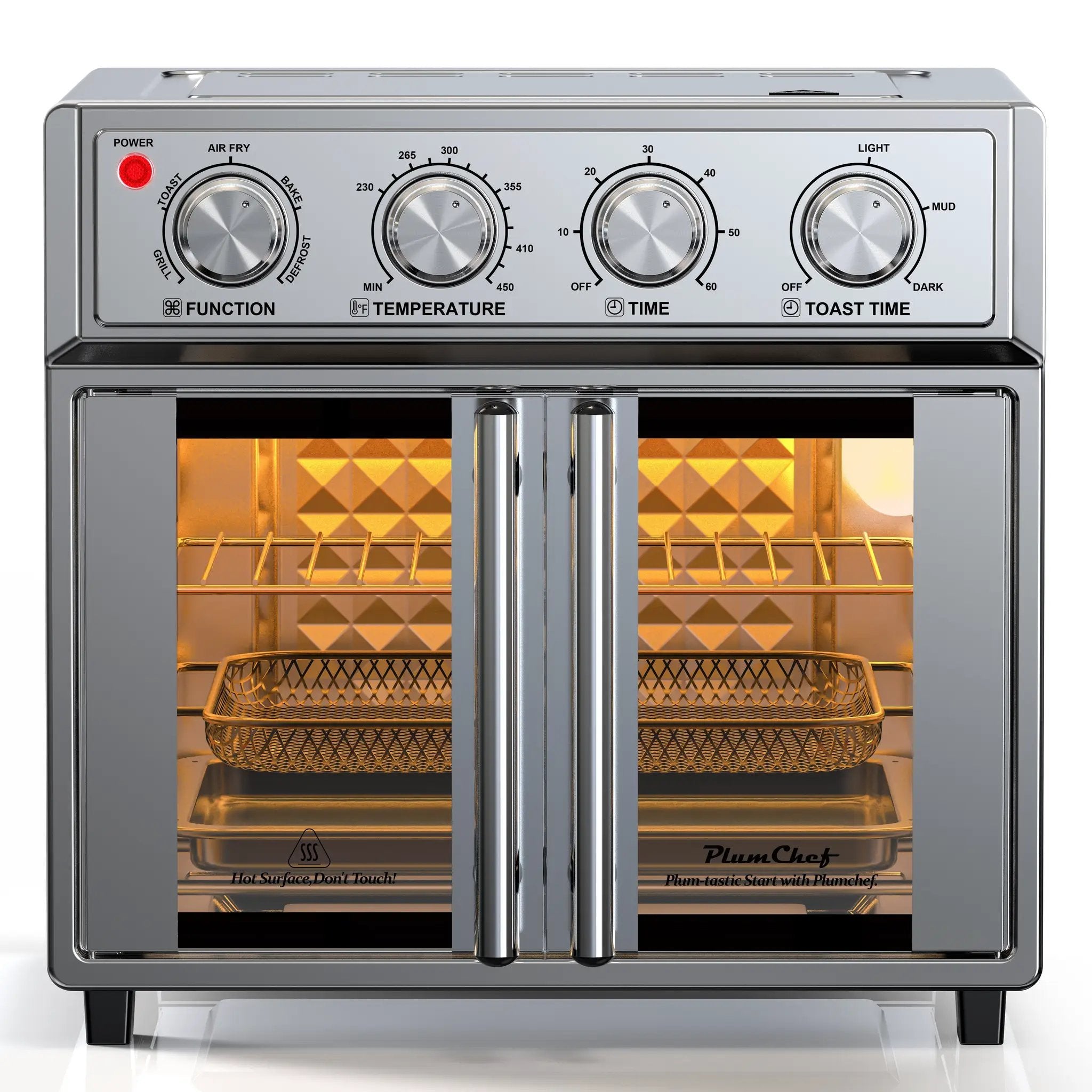 PlumChef 26QT Extra-Large French Double-Door Air Fryer Convection Toaster Oven by HouseOfZazla