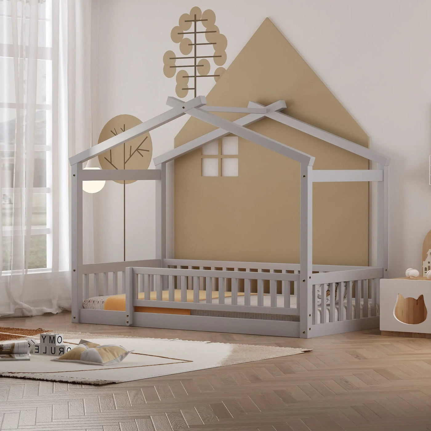Bed House Bed Frame With Fence by Unique Piece Furniture