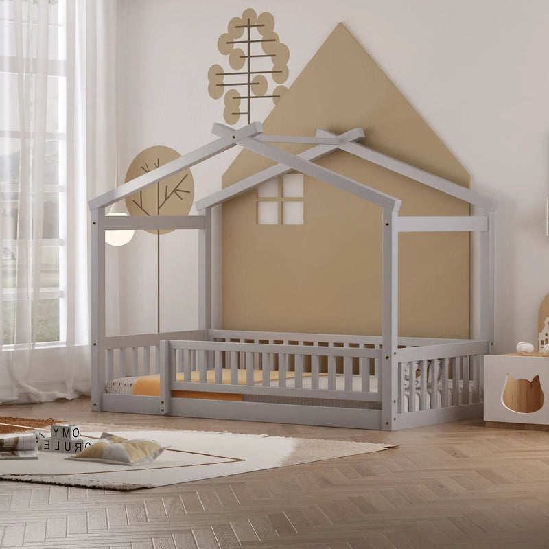 Bed House Bed Frame With Fence