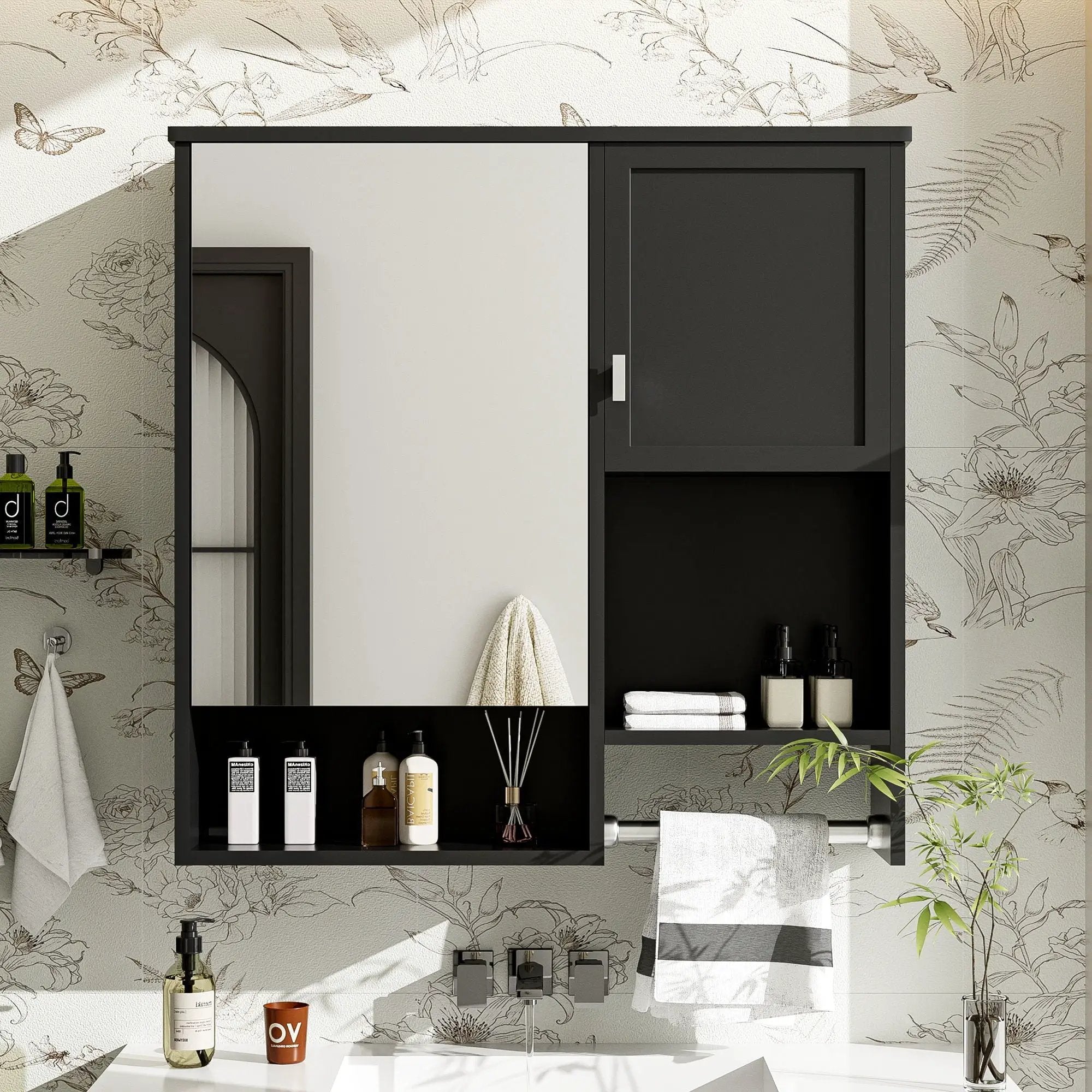 Modern Wall Mounted Bathroom Medicine Cabinet, Bathroom Wall Storage Cabinet With Mirror by Unique Piece Furniture