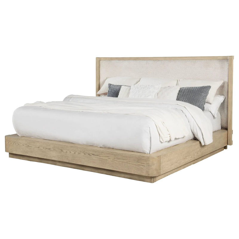 Kailani 52-inch Eastern King Wingback Bed Beige Oak by Unique Piece Furniture