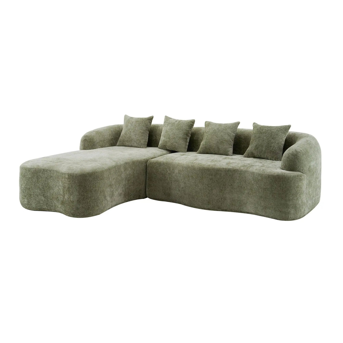 Modular L-Shape Sectional Sofa With Curved Chaise by HouseOfZazla