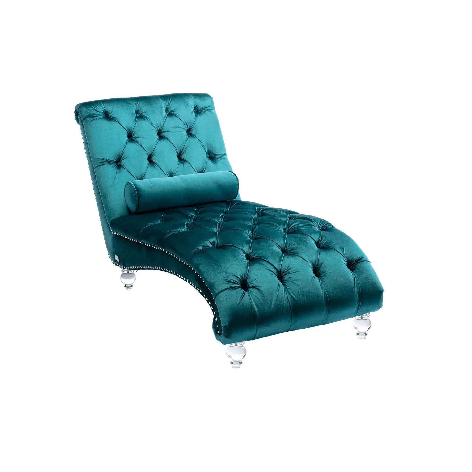 Chaise Lounge Indoor, Button Tufted Upholstered Chaise Lounge Chair With Pillow by Unique Piece Furniture