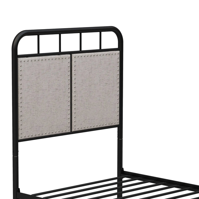 Twin Size Linen Upholstered Platform Metal Bed Frame with Fabric Headboard and Footboard by HouseOfZazla