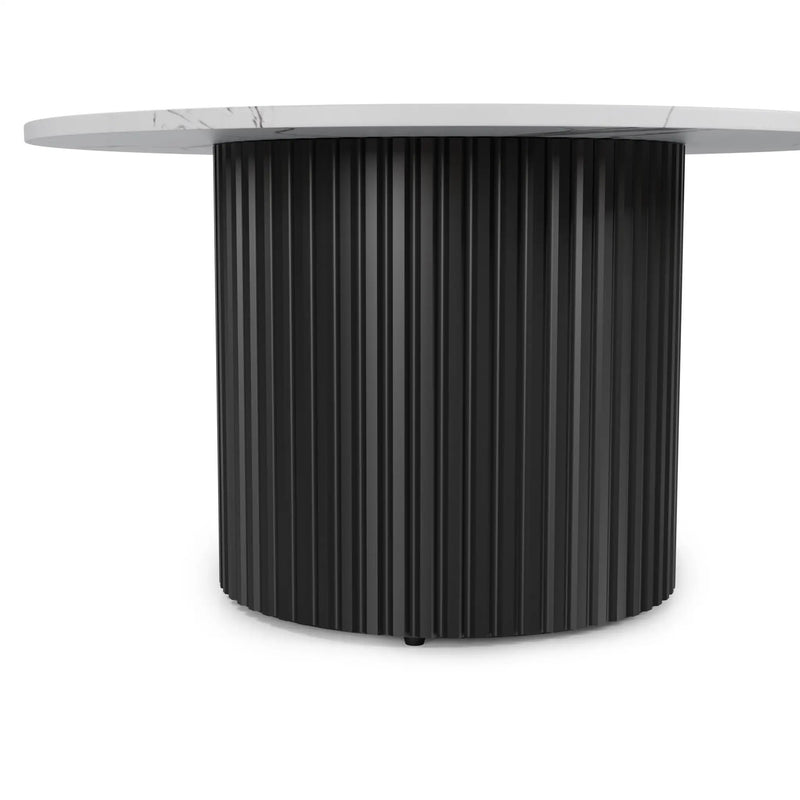 Coffee Table Set of 3 with Faux Marble Top and Metal Legs by HouseOfZazla