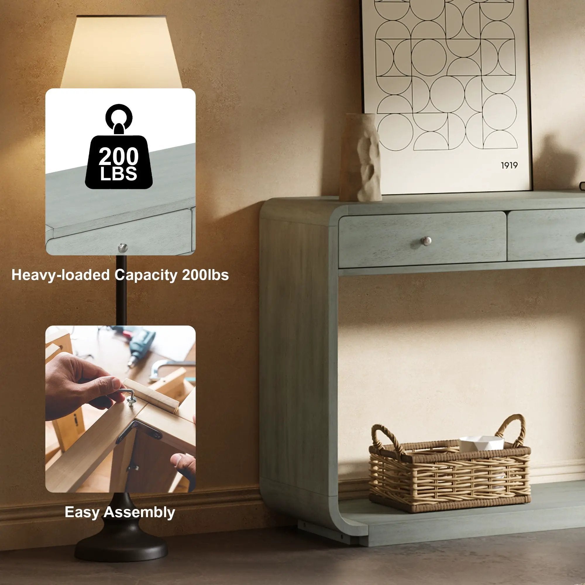 Console Table With 3 Drawers And Display Shelf by HouseOfZazla