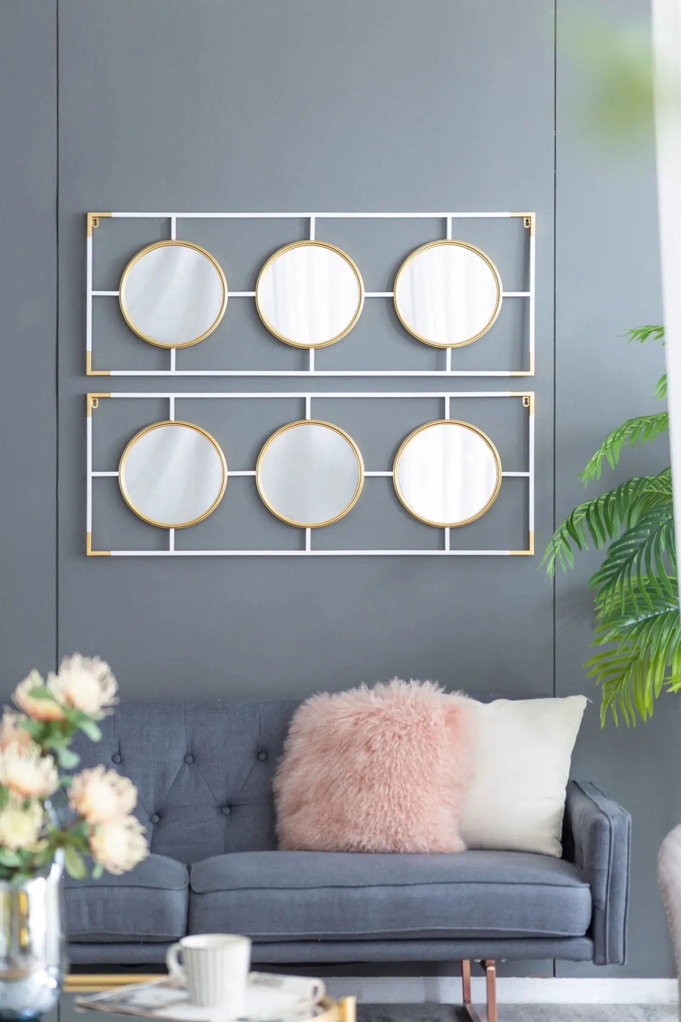 3 Mirror Piece Wall Mirror InRectangular Frame, Home Wall Decor For Bedroom Living Room by Unique Piece Furniture