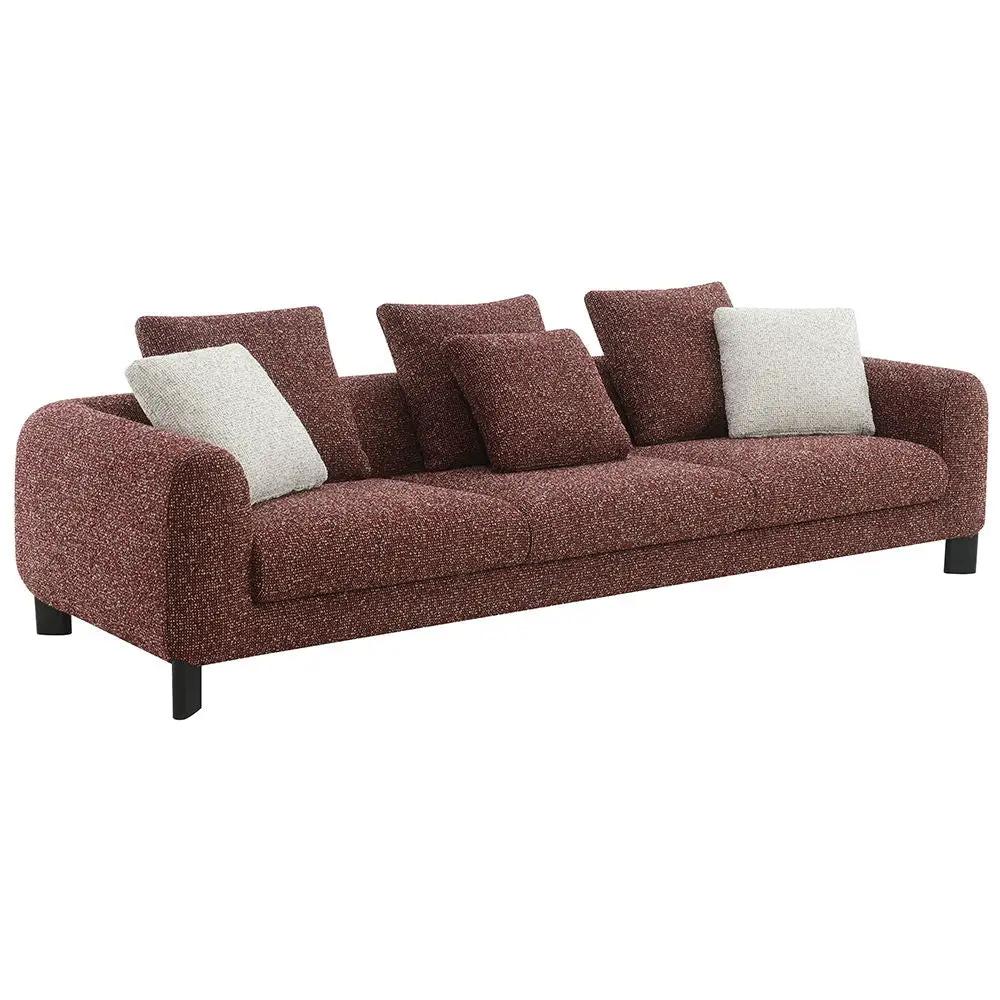 Mardi - Sofa With 6 Pillows - Maroon Tweed by Unique Piece Furniture