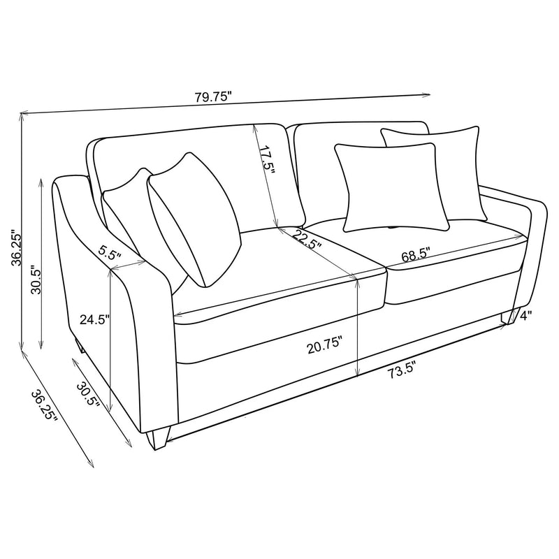 Mahaffey - 2 Piece Track Arm Living Room Set - Beige by HouseOfZazla
