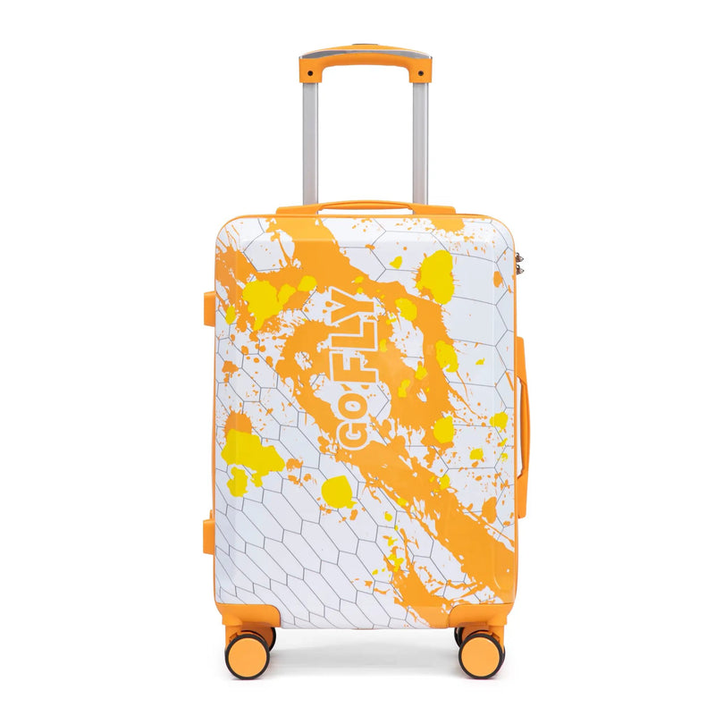 20 Inch PC Spinner Wheel Luggage, Carry-On Suitcase - Orange by HouseOfZazla