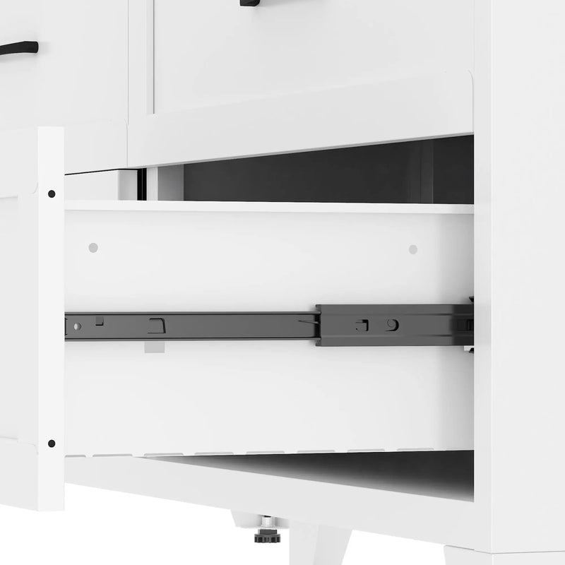 9 Drawer White Metal Dresser with Quiet-Glide Rails by HouseOfZazla