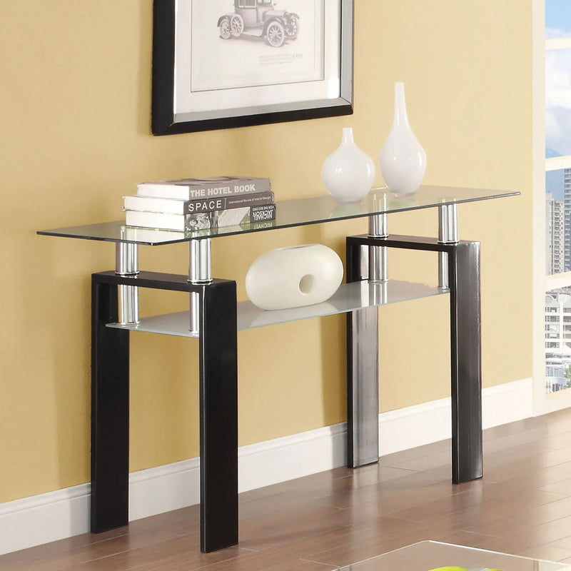Randall - 1 Shelf Rectangular Sofa Table - Black by HouseOfZazla