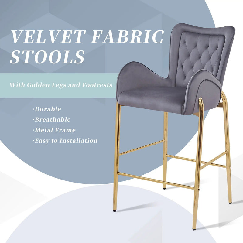 Fabric Counter Height Bar Stools (Set of 2) by HouseOfZazla