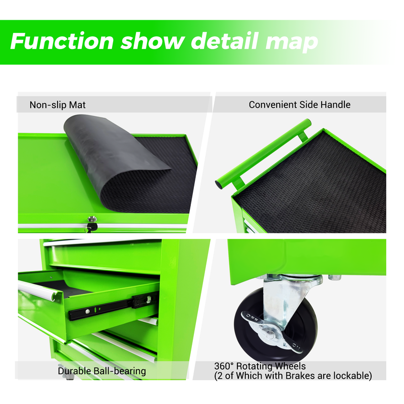 Rolling Tool Chest with 7-Drawer Tool Box - Green by HouseOfZazla