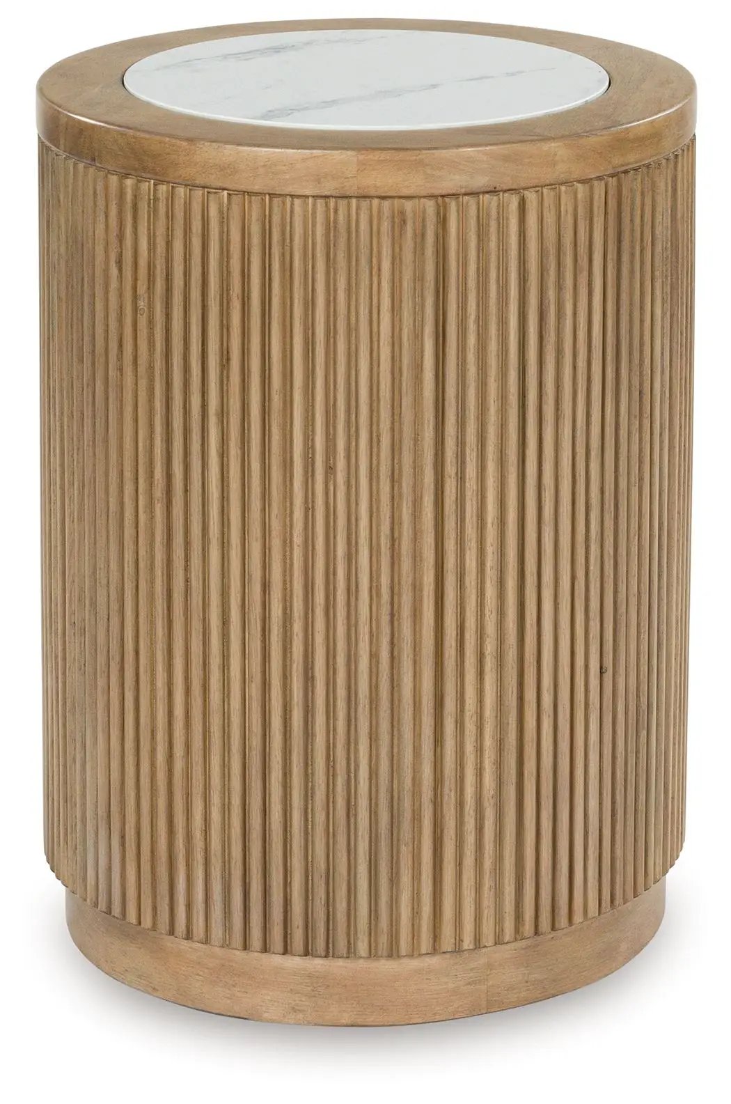 Camdill - Round End Table - Light Brown / White by Unique Piece Furniture
